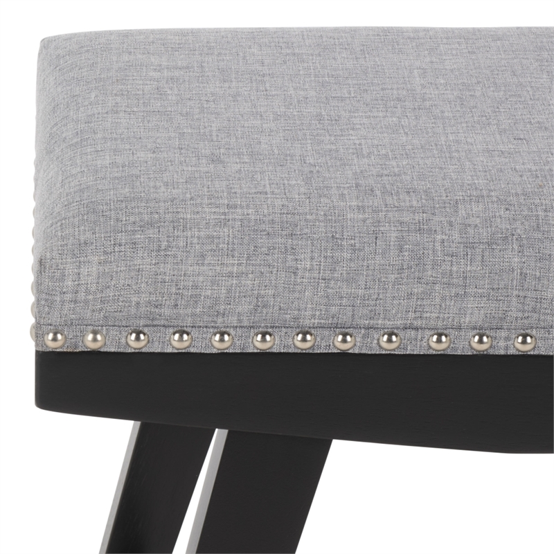 Safavieh Minato Wood and Metal Counter Stool in Gray / Black