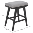 Safavieh Minato Wood and Metal Counter Stool in Gray / Black