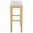 Safavieh Amabi Wood and Metal Barstool in Cream / Natural