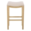 Safavieh Amabi Wood and Metal Barstool in Cream / Natural