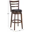 Safavieh Hiroto Wood and Metal Barstool in Black / Walnut