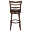 Safavieh Hiroto Wood and Metal Barstool in Black / Walnut