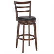 Safavieh Hiroto Wood and Metal Barstool in Black / Walnut