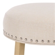 Safavieh Mumbai Wood and Metal Barstool in Cream / Natural