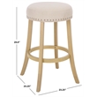 Safavieh Mumbai Wood and Metal Barstool in Cream / Natural