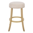 Safavieh Mumbai Wood and Metal Barstool in Cream / Natural