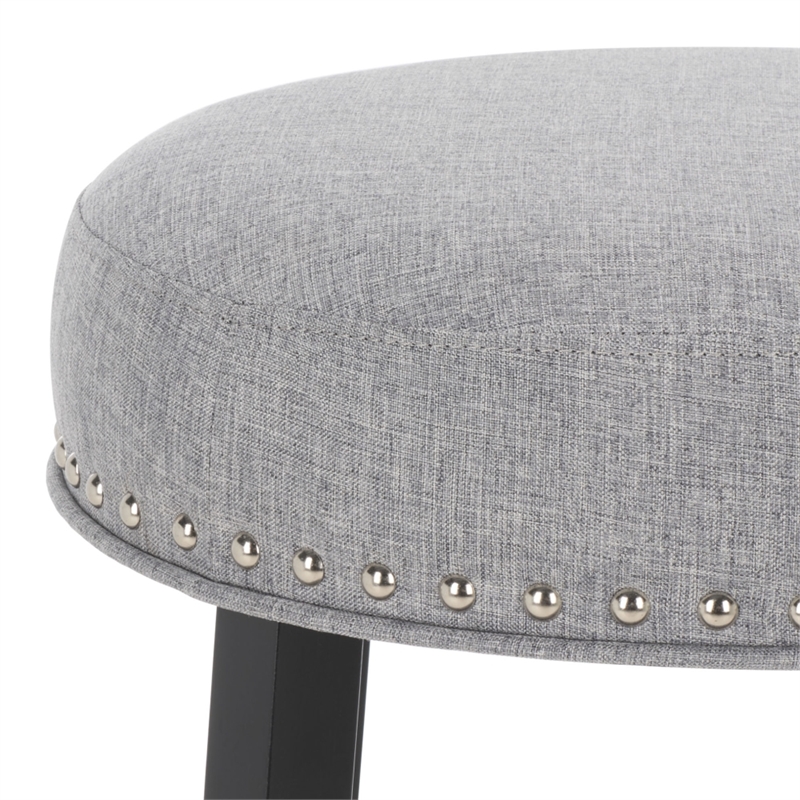 Safavieh Mumbai Wood and Metal Barstool in Gray / Black