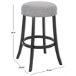Safavieh Mumbai Wood and Metal Barstool in Gray / Black