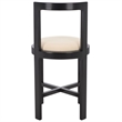 Safavieh Estes Round Wood and Fabric Counter Stool  in White / Black