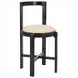 Safavieh Estes Round Wood and Fabric Counter Stool  in White / Black