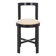 Safavieh Estes Round Wood and Fabric Counter Stool  in White / Black
