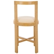 Safavieh Estes Round Wood and Fabric Counter Stool  in White / Light Brown