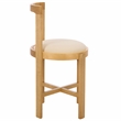 Safavieh Estes Round Wood and Fabric Counter Stool  in White / Light Brown
