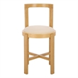 Safavieh Estes Round Wood and Fabric Counter Stool  in White / Light Brown