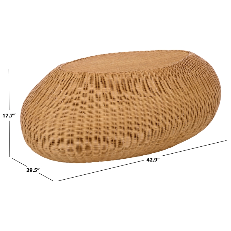 Safavieh O'Reilly Rattan Coffee Table in Natural
