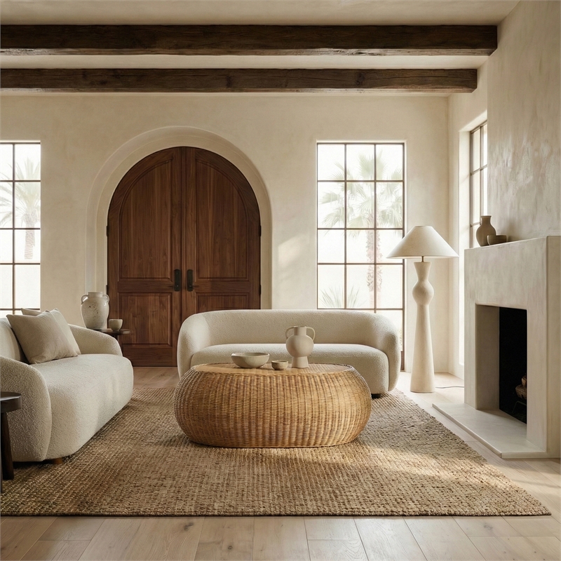 Safavieh O'Reilly Rattan Coffee Table in Natural