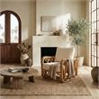 Safavieh Malina Rattan Pole and Fabric Accent Chair  in Natural / White