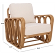 Safavieh Malina Rattan Pole and Fabric Accent Chair  in Natural / White