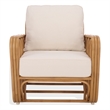 Safavieh Malina Rattan Pole and Fabric Accent Chair  in Natural / White