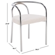 Safavieh Nexus Metal and Wood Dining Chair  in Cream  / Chrome