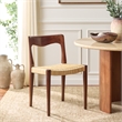 Safavieh Sezja Wicker and Rattan Dining Chair in Walnut / Natural