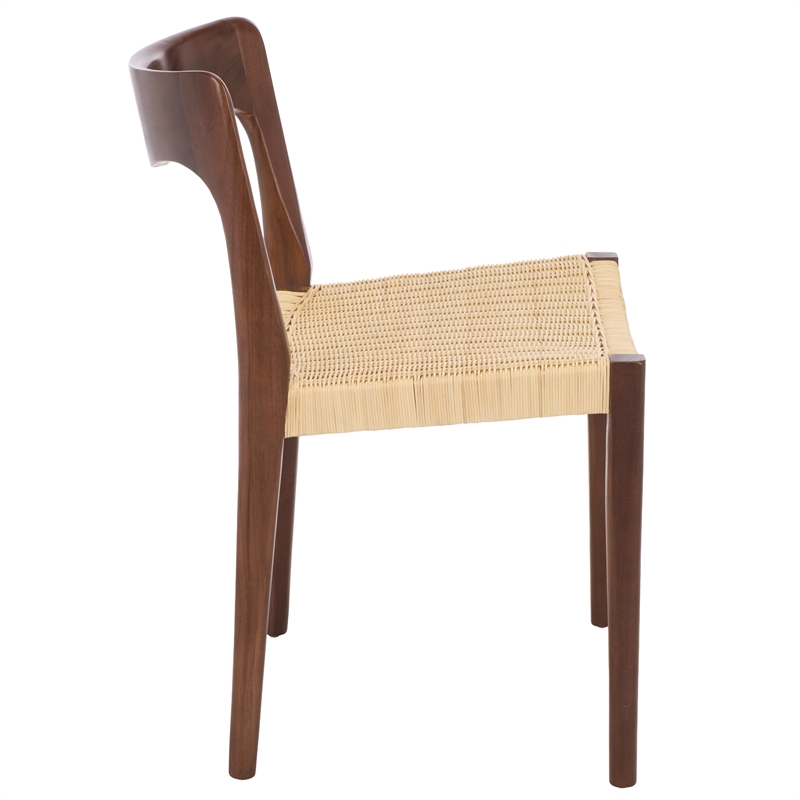 Safavieh Sezja Wicker and Rattan Dining Chair in Walnut / Natural