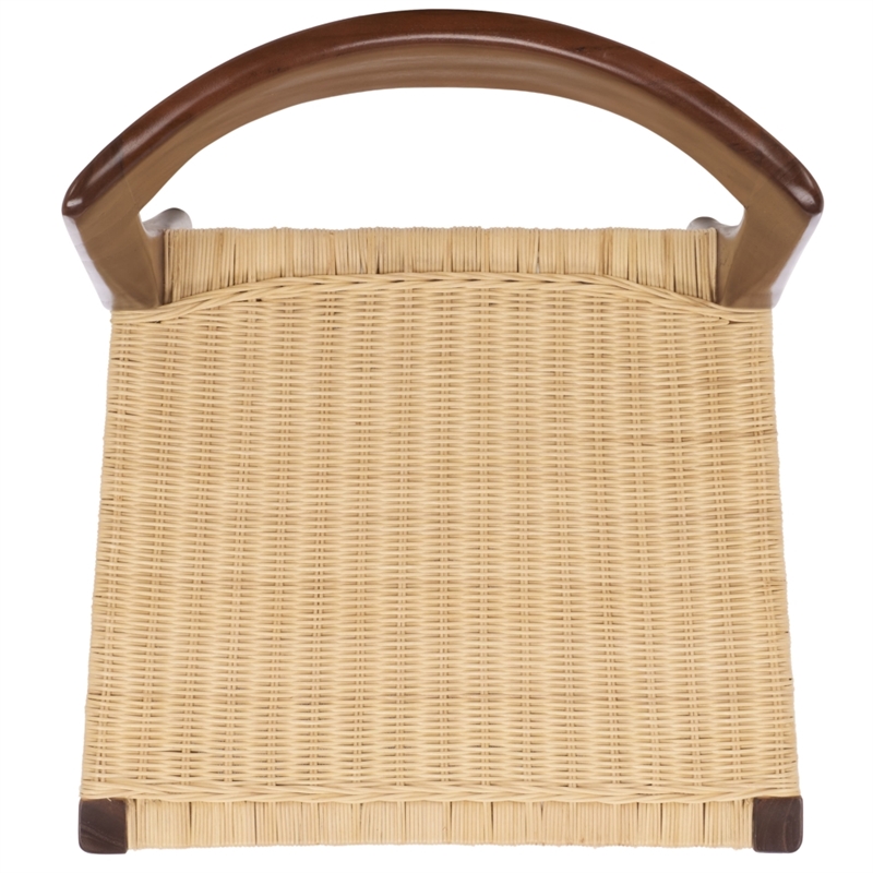Safavieh Sezja Wicker and Rattan Dining Chair in Walnut / Natural