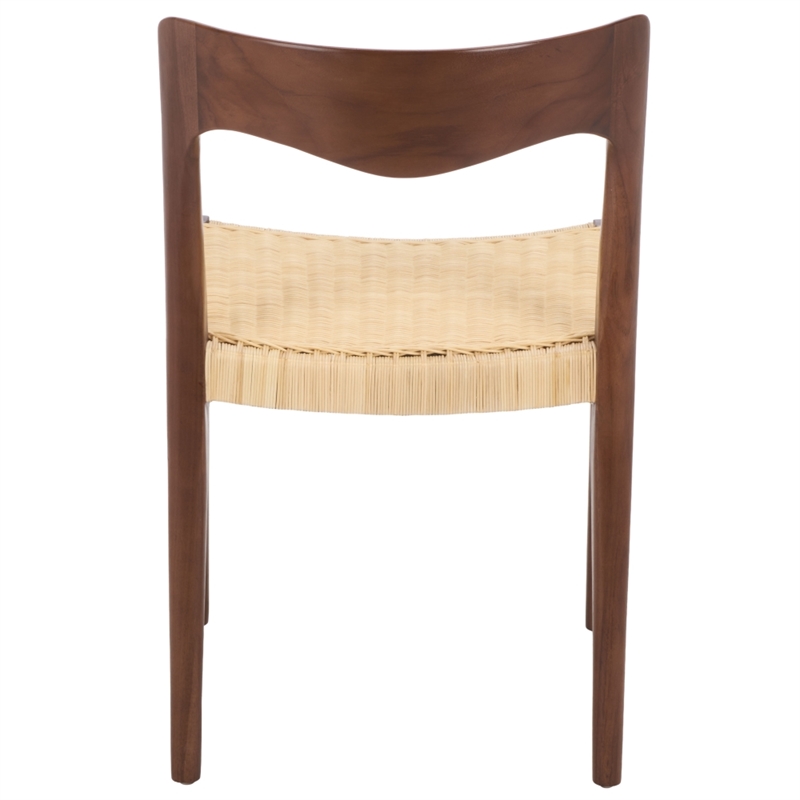 Safavieh Sezja Wicker and Rattan Dining Chair in Walnut / Natural