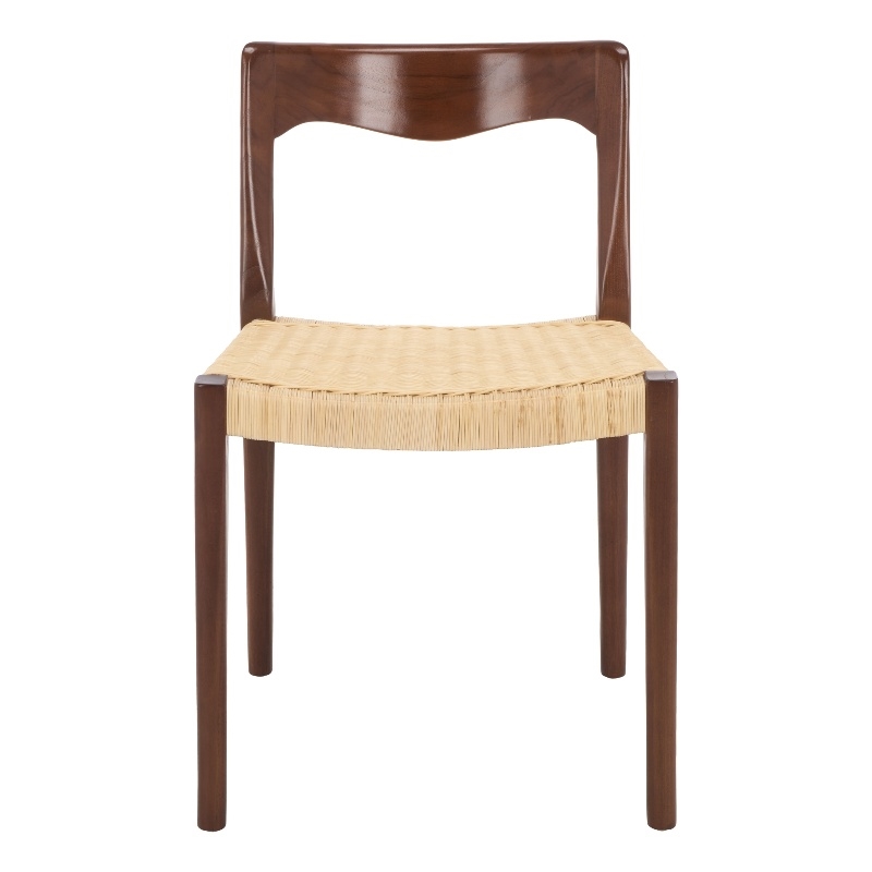 Safavieh Sezja Wicker and Rattan Dining Chair in Walnut / Natural
