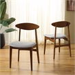 Safavieh Yamato Wood and Fabric Dining Chair in Brown / Gray