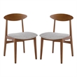 Safavieh Yamato Wood and Fabric Dining Chair in Brown / Gray