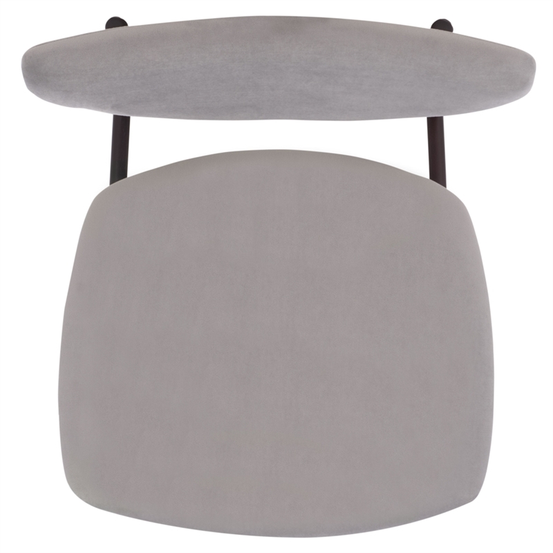 Safavieh Botan Wood and Fabric Dining Chair in Black / Gray