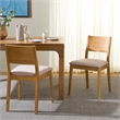 Safavieh Kata Wood and Fabric Dining Chair in Natural / Cream