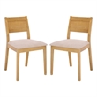 Safavieh Kata Wood and Fabric Dining Chair in Natural / Cream
