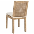 Safavieh Tojo Cane Rattan and Wood Dining Chair w/ Cushion in Brown