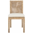 Safavieh Tojo Cane Rattan and Wood Dining Chair w/ Cushion in Brown
