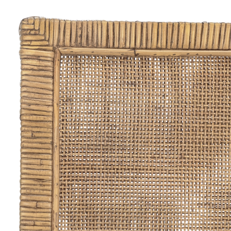 Safavieh Tojo Cane Rattan and Wood Dining Chair w/ Cushion in Brown