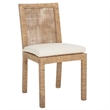 Safavieh Tojo Cane Rattan and Wood Dining Chair w/ Cushion in Brown