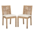 Safavieh Tojo Cane Rattan and Wood Dining Chair w/ Cushion in Brown