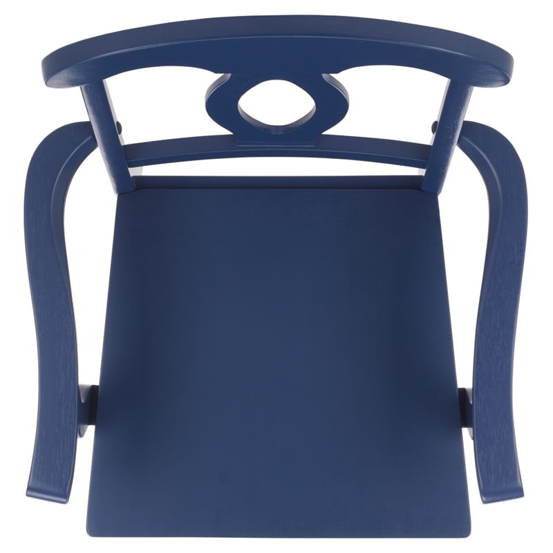 Safavieh Hannelore Wood Arm Chair in Blue