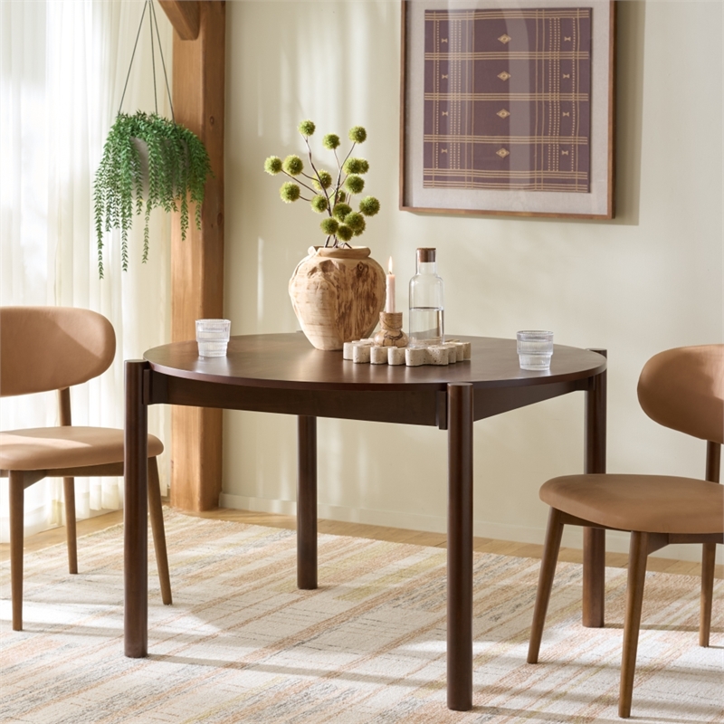 Safavieh Naomina Wood Dining Table in Walnut