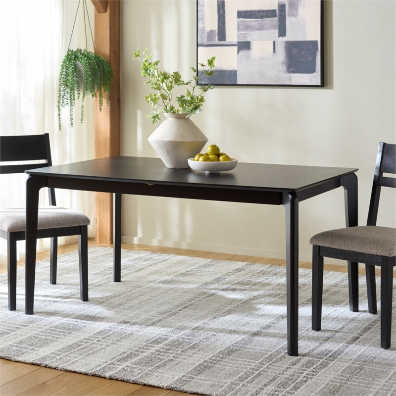 Safavieh Hammis Extendable Wood Dining Table in Black