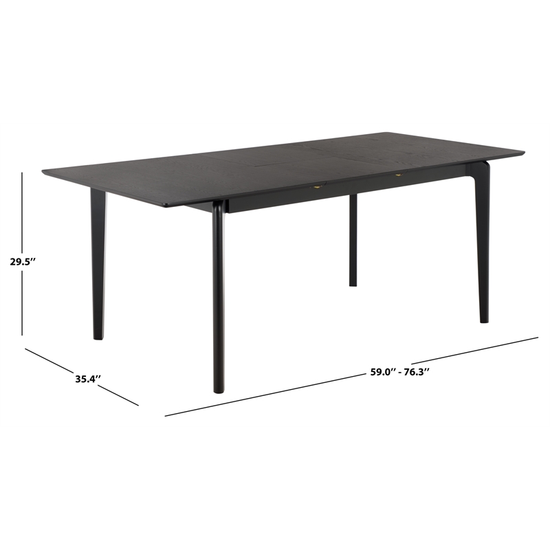 Safavieh Hammis Extendable Wood Dining Table in Black