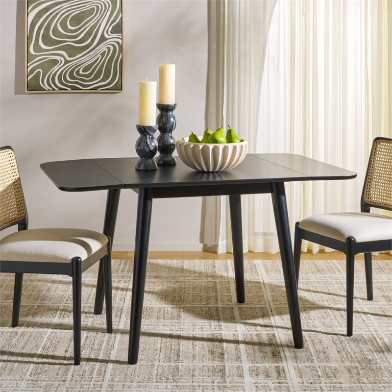 Safavieh Damarius Wood Drop Leaf Table in Black