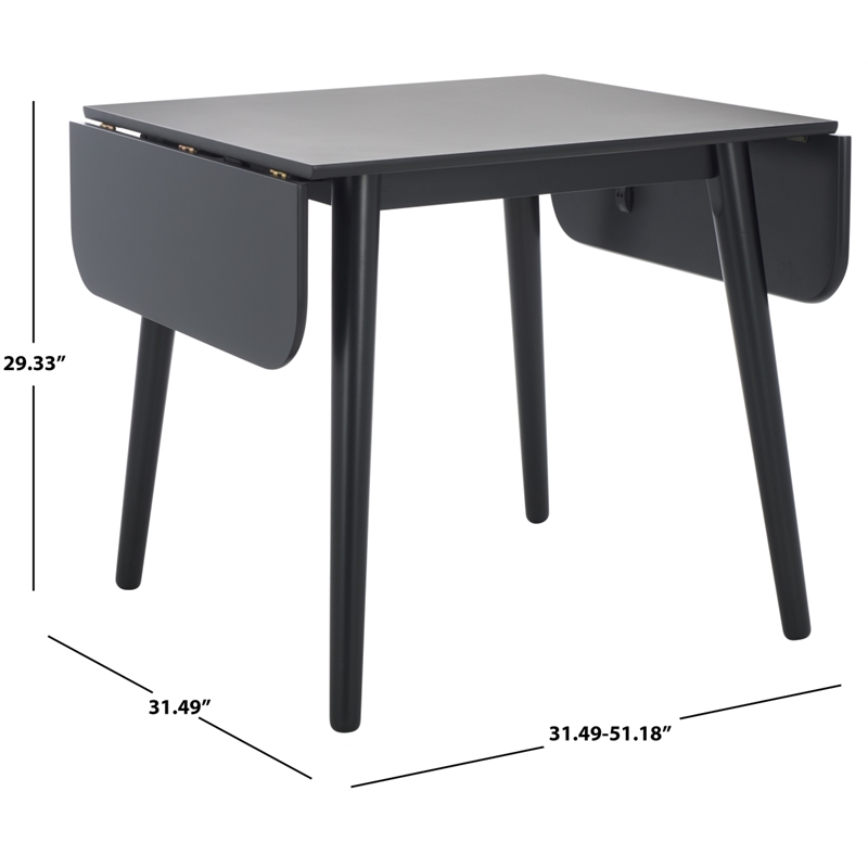 Safavieh Damarius Wood Drop Leaf Table in Black