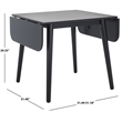 Safavieh Damarius Wood Drop Leaf Table in Black