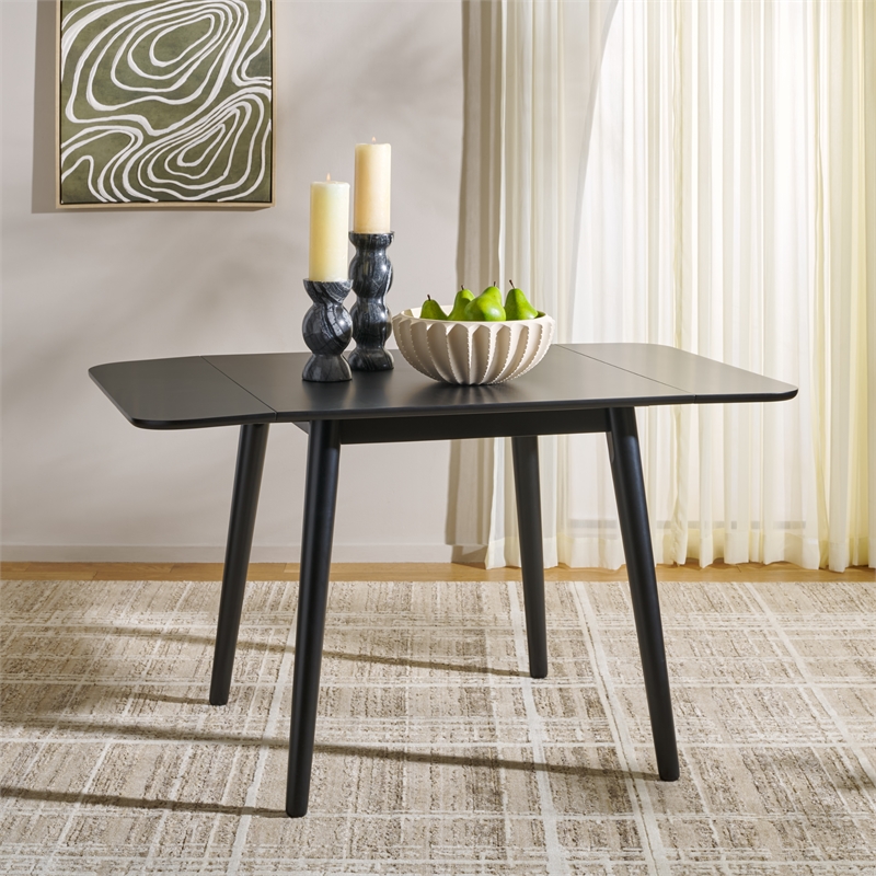 Safavieh Damarius Wood Drop Leaf Table in Black