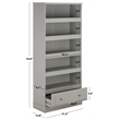Safavieh Shafa Wood Bookcase with Drawer in Light Gray