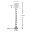 Safavieh Georgia Resin and Fabric Floor Lamp  in Gray