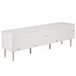 Safavieh Hilsa 3 Door 2 Shelf Wood Sideboard/Media in White / Gold